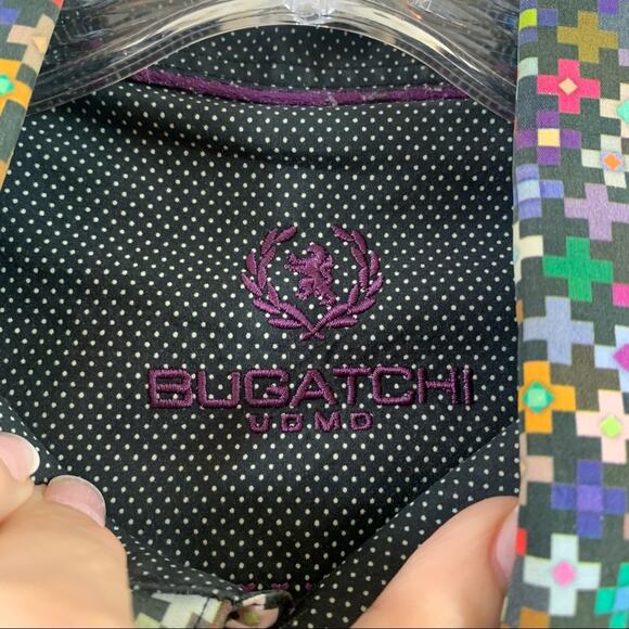 Bugatchi UOMO Multi-Color Plus Pattern Button Down Long Sleeve Shirt - Picture 2 of 11